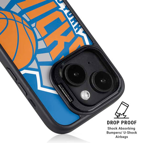 NBA New York Knicks Large Logo iPhone 15 Kickstand Case